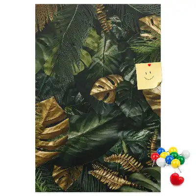 Tableau d'affichage en liège motif feuilles tropicales