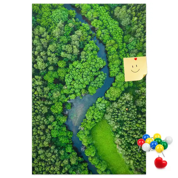 Image tableau en liège Ruisseau forestier