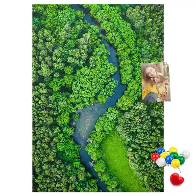 Image tableau en liège Ruisseau forestier