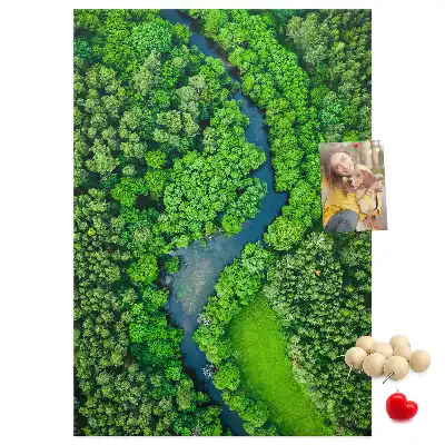 Image tableau en liège Ruisseau forestier