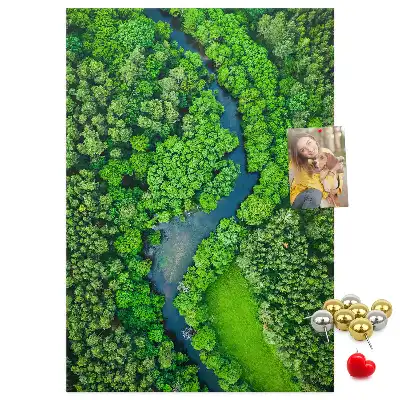 Image tableau en liège Ruisseau forestier
