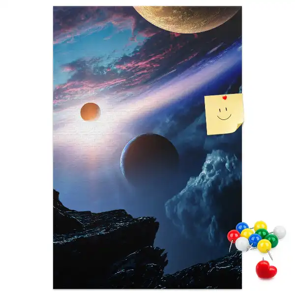 Image tableau en liège Univers galaxie