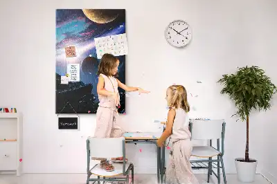 Image tableau en liège Univers galaxie