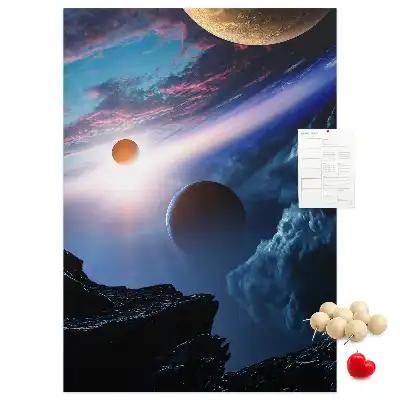 Image tableau en liège Univers galaxie