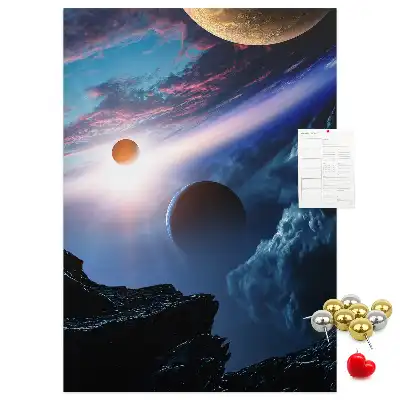 Image tableau en liège Univers galaxie