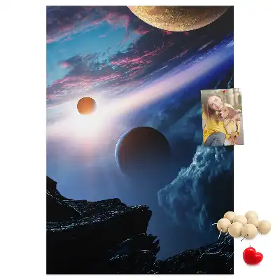 Image tableau en liège Univers galaxie