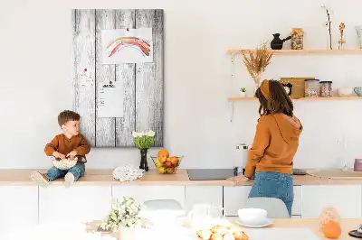 Tableau affichage liège Planches peintes