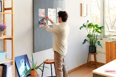 Tableau affichage liège Vagues grises abstraites