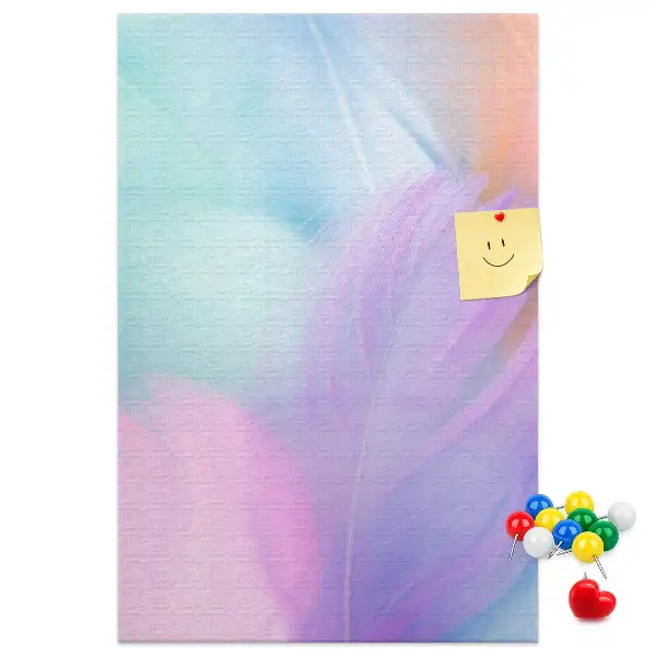Tableau affichage liège Plumes pastel