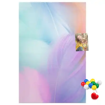 Tableau affichage liège Plumes pastel