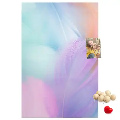 Tableau affichage liège Plumes pastel