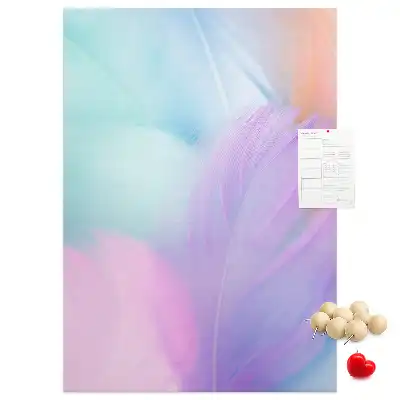 Tableau affichage liège Plumes pastel