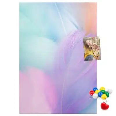 Tableau affichage liège Plumes pastel