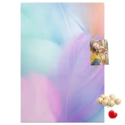 Tableau affichage liège Plumes pastel