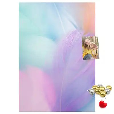 Tableau affichage liège Plumes pastel
