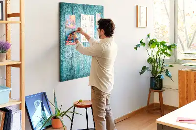 Tableau de liège décoratif Bois bleu