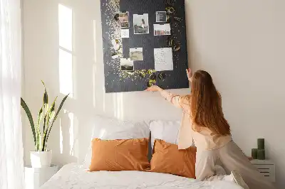 Tableau de liège décoratif Confettis dorés
