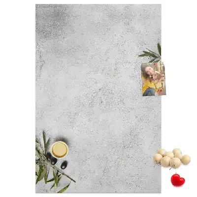 Tableau de liège décoratif Fond en béton et olives