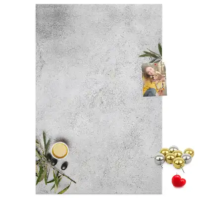 Tableau de liège décoratif Fond en béton et olives