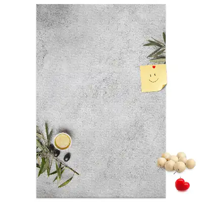 Tableau de liège décoratif Fond en béton et olives