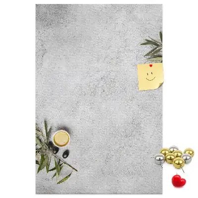 Tableau de liège décoratif Fond en béton et olives
