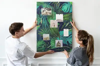 Tableau affichage liège Grandes feuilles exotiques