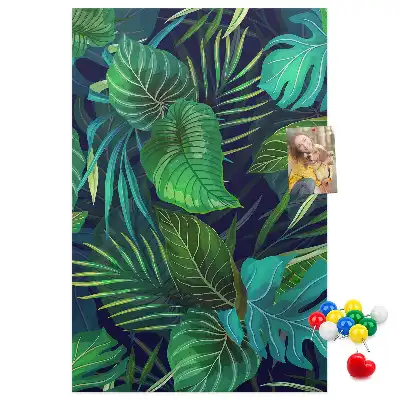 Tableau affichage liège Grandes feuilles exotiques