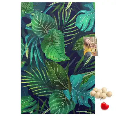 Tableau affichage liège Grandes feuilles exotiques