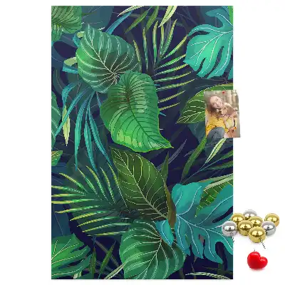 Tableau affichage liège Grandes feuilles exotiques