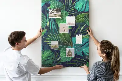 Tableau affichage liège Grandes feuilles exotiques