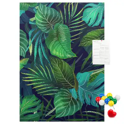 Tableau affichage liège Grandes feuilles exotiques