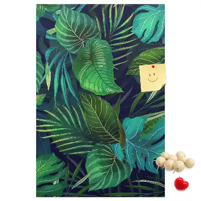 Tableau affichage liège Grandes feuilles exotiques
