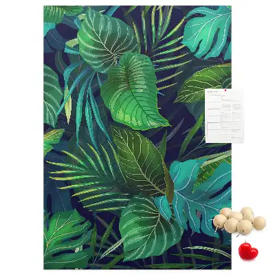 Tableau affichage liège Grandes feuilles exotiques