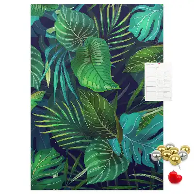 Tableau affichage liège Grandes feuilles exotiques
