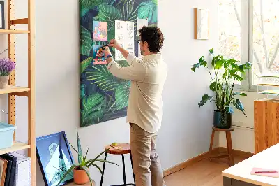 Tableau affichage liège Grandes feuilles exotiques