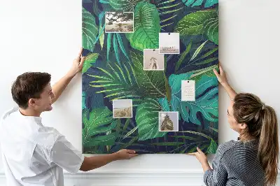 Tableau affichage liège Grandes feuilles exotiques