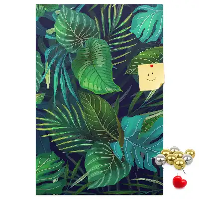 Tableau affichage liège Grandes feuilles exotiques