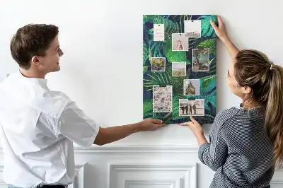 Tableau affichage liège Grandes feuilles exotiques