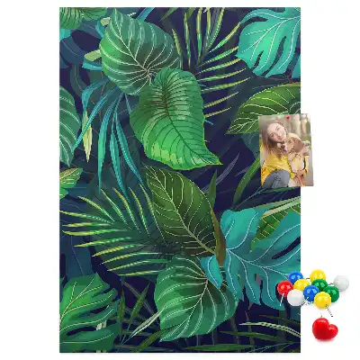 Tableau affichage liège Grandes feuilles exotiques