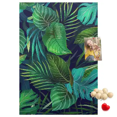 Tableau affichage liège Grandes feuilles exotiques