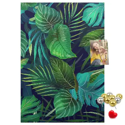 Tableau affichage liège Grandes feuilles exotiques