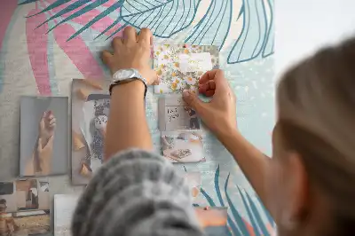 Image tableau en liège Feuilles aux teintes pastel