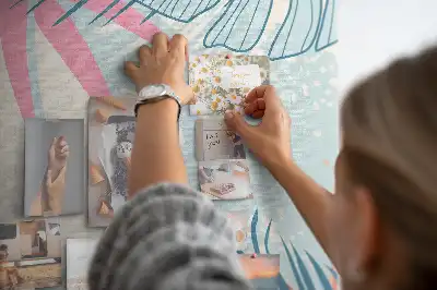 Image tableau en liège Feuilles aux teintes pastel