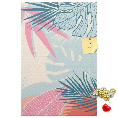 Image tableau en liège Feuilles aux teintes pastel