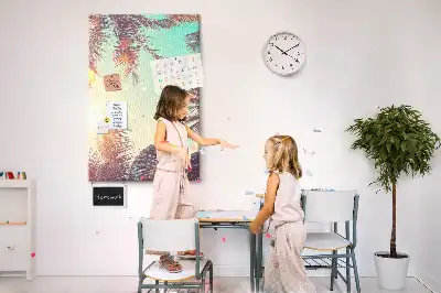 Tableau affichage liège Palmier exotique
