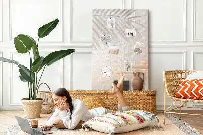 Image tableau en liège Ombre de feuille de palmier