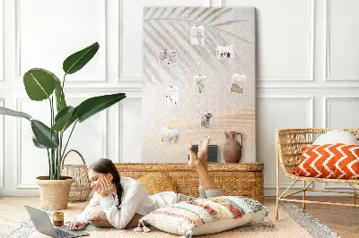 Image tableau en liège Ombre de feuille de palmier