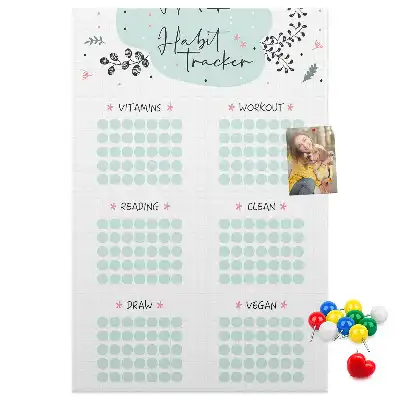 Image tableau en liège Planificateur d'habitudes