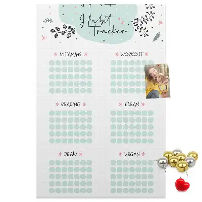Image tableau en liège Planificateur d'habitudes