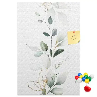 Tableau d'affichage en liège avec motif de pousse de plante